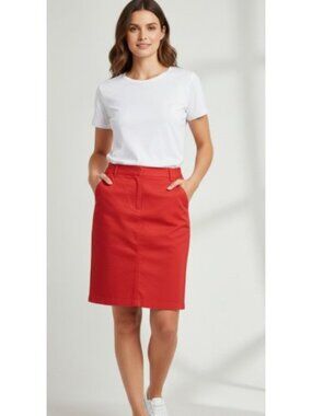 JEANOLOGY Red Straight Skirt Ladies Size 18
